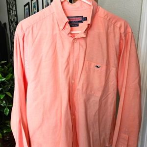 Vineyard vines mens shirt, size medium,  light orange